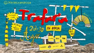 Cartaz do festival Trafaria na Brasa nos dias 29 e 30 de agosto à beira-mar